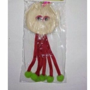 Vo-Toys Fuzzy Night Time No Bell Jumbo Fur Spider Cat Toy Holiday Colors String